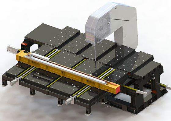 High-speed CNC vertical metal band saw machine sawing Aluminium plate and bar